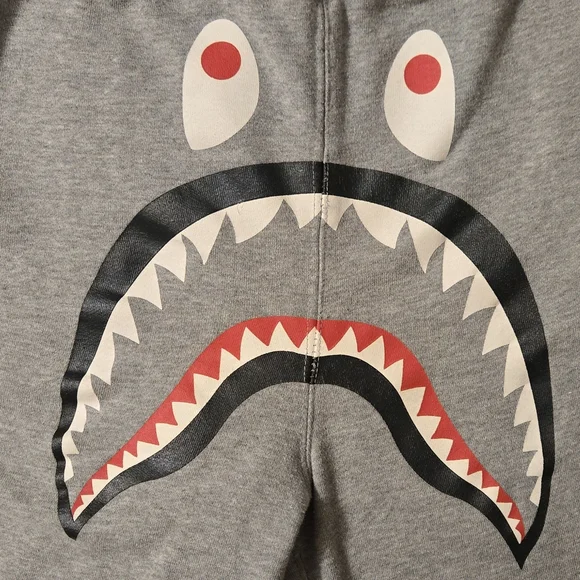 Bape Gray Shark Sweat Shorts - Picture 2 of 5